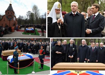 Перезахоронение на Братском кладбище вел. кн. Николая Николаевича.